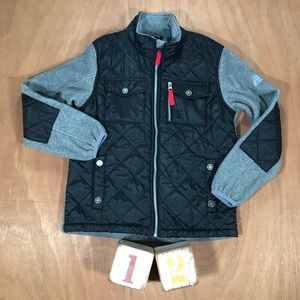 Snozu Boys Soft Quilted Grey Black Fleece Jacket